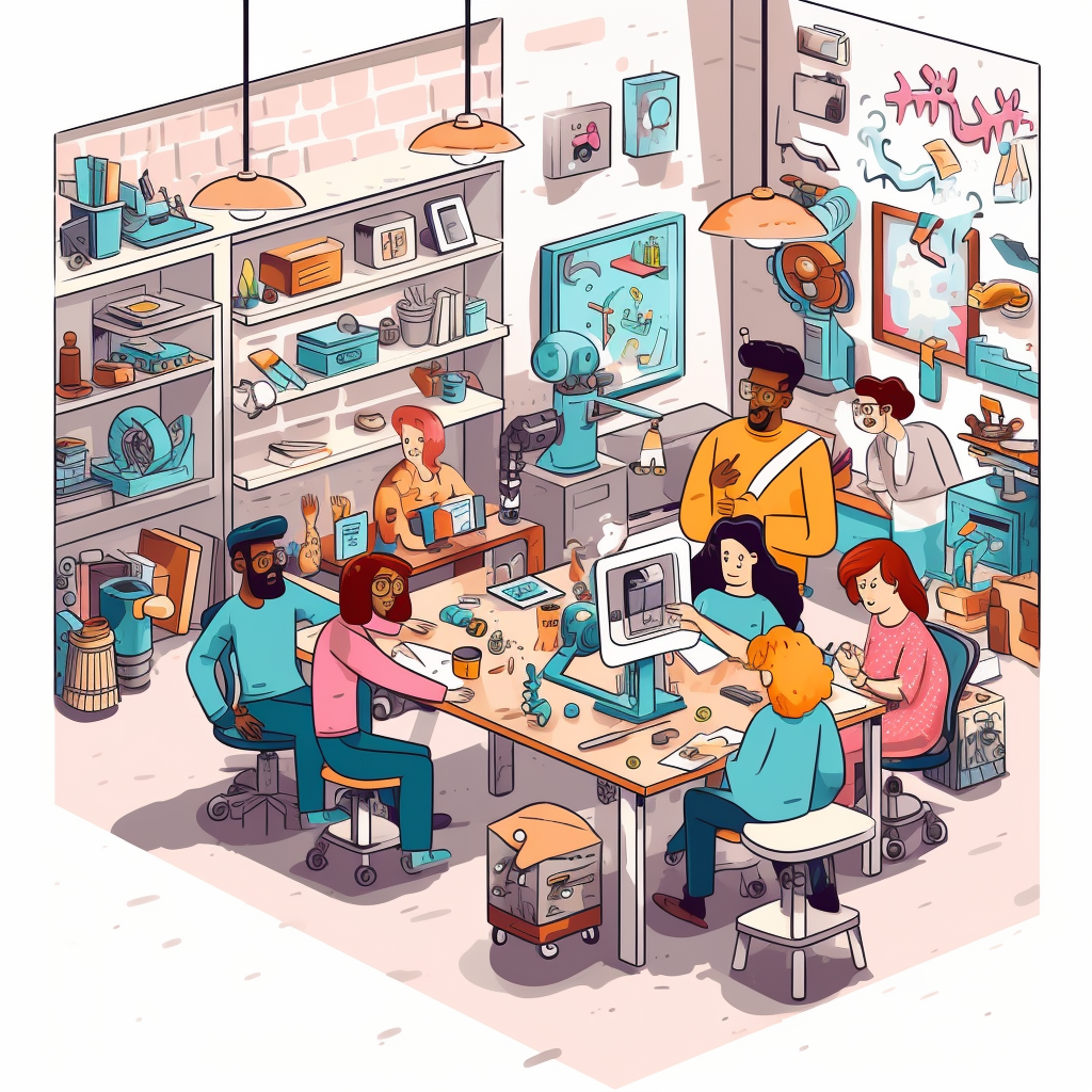 Jannike_people_being_creative_in_a_makerspace_cartoon_style_cut_96fc82b1-1bcb-4aae-ba37-c81b7f483077 Jannike_people_being_creative_in_a_makerspace_cartoon_style_cut_96fc82b1-1bcb-4aae-ba37-c81b7f483077